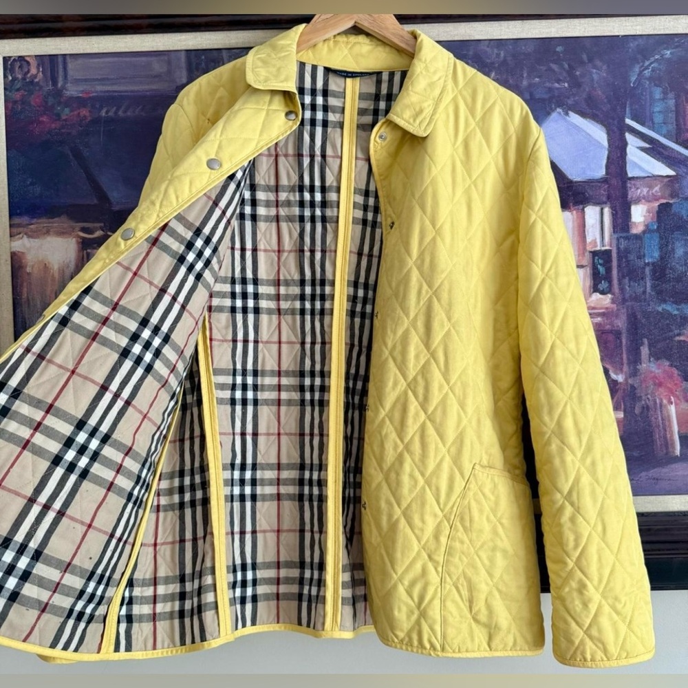 Burberry Yellow Quilted Jacket M - Picture 4 of 11
